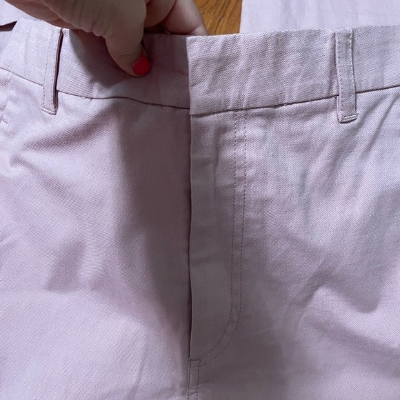 THE SCRIPT New With Tags Claudia Pants rose pink flat front straight leg linen 4 - Picture 6 of 10